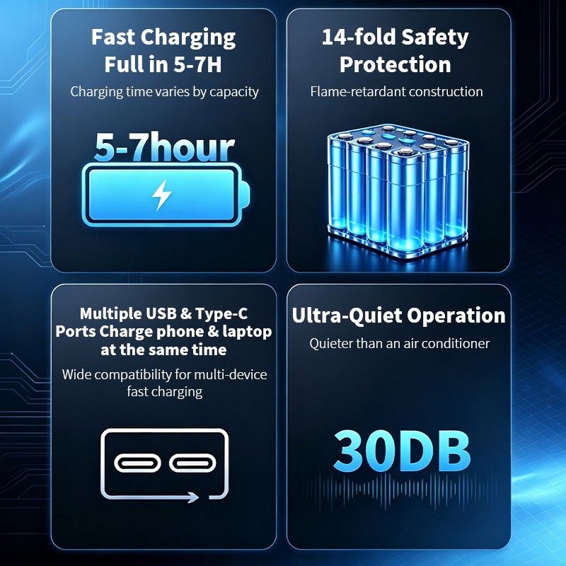 3000W Portable Energy Storage Power Station | LiFePO4 Solar Generator Battery System OEM Manufacturer China  - Image 3